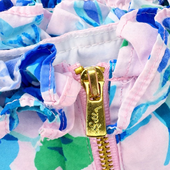 Lilly Pulitzer Girls Blue Floral Dress Size 7 - Picture 5 of 5